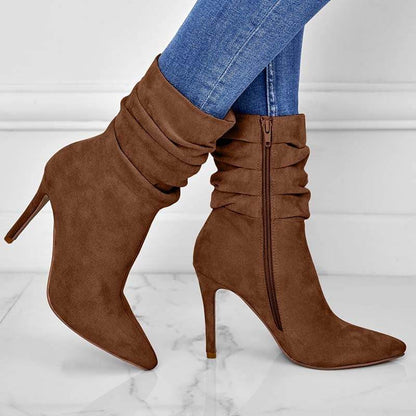 Women's Suede Pointed High Heels - Stiletto Fashion Boots for 2025 - Buy Center