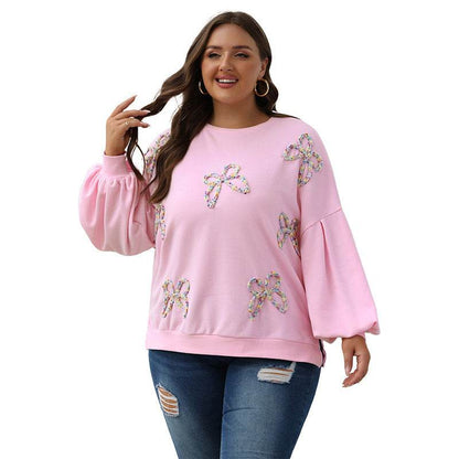 Winter Loose Crew Neck Pullover Sweatshirt - Trendy Lantern Sleeve Style - Buy Center