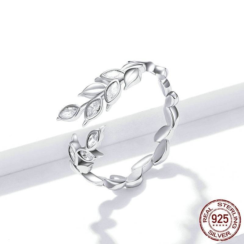 Buycenter Shining Wheat Open Ring - Adjustable S925 Sterling Silver Design - Buy Center