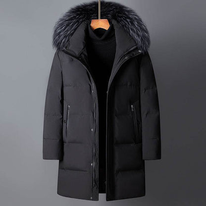Men's Loose Down Jacket Coat - Stylish Solid Color for Everyday Wear - Buy Center