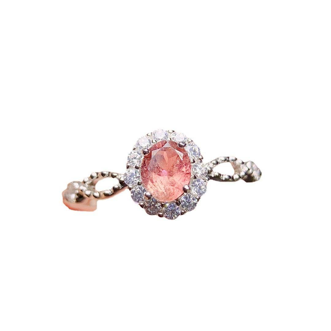 Buycenter Natural Tourmaline Ring - S925 Silver Female Jewelry - Buy Center