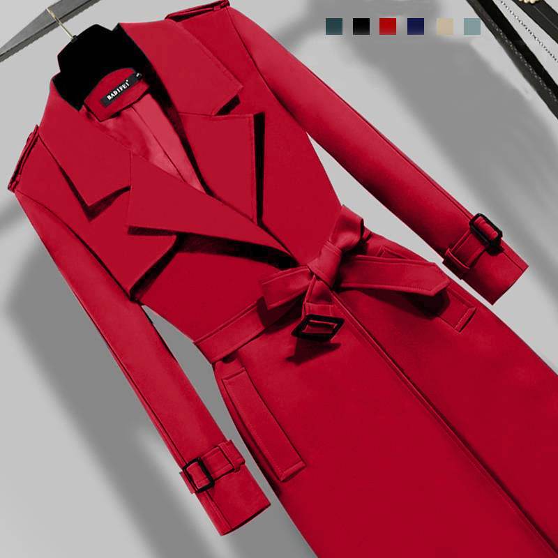 Elegant Slim-fit Trench Coat for Women - Stylish & Comfortable Mid-Length - Buy Center