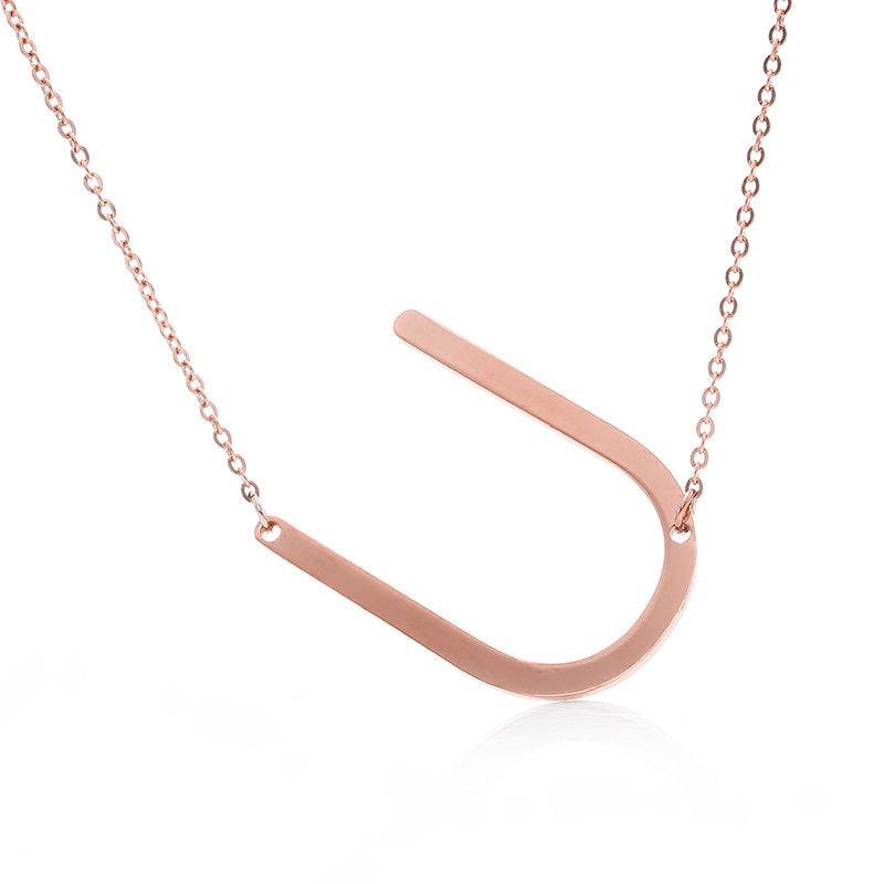 Fabulous Rose Gold Initial Letter Pendant Necklace - Premium K-Gold Design - Buy Center