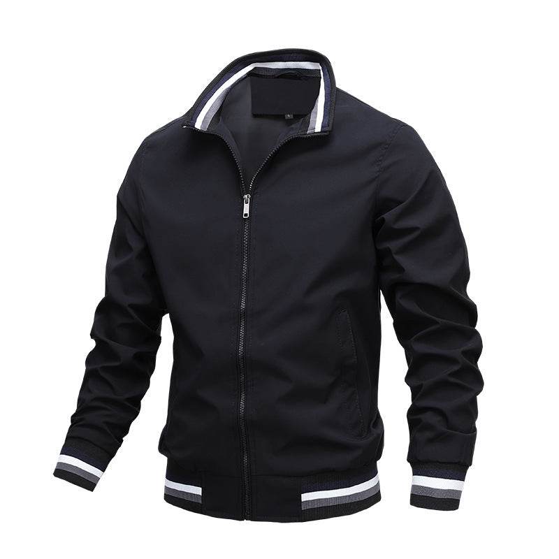 Buycenter Men's Sports Jacket - Simple Fit, Stand-Up Collar, Zipper Style - Buy Center
