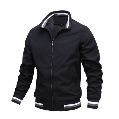 Buycenter Men's Sports Jacket - Simple Fit, Stand-Up Collar, Zipper Style - Buy Center