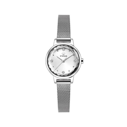 Fashion Simple Women's Quartz Watch - Trendy Mesh Strap & Round Dial - Buy Center