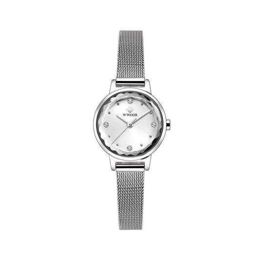Fashion Simple Women's Quartz Watch - Trendy Mesh Strap & Round Dial - Buy Center