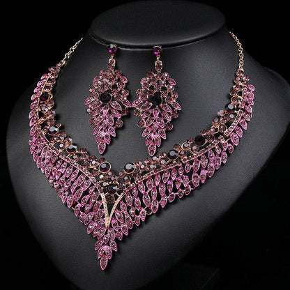 Buy Center Retro Delicate Necklace & Earrings Set - Floral Design Jewelry - Buy Center