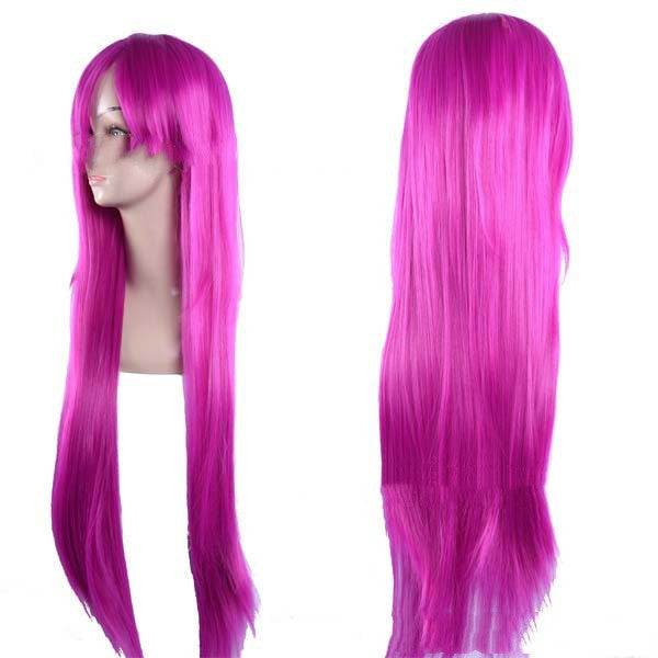 Long Straight Anime Wig - 80cm Human Hair, Heat-Resistant, Stylish Look - Buy Center