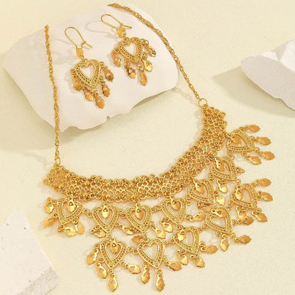 3pcs Retro Luxury Heart-Shaped Jewelry Set - Necklace & Earrings for Women - Buy Center