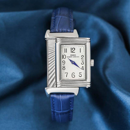 Flip Women's Square Leather Strap Watch - Stylish Silver Case & Comfort - Buy Center