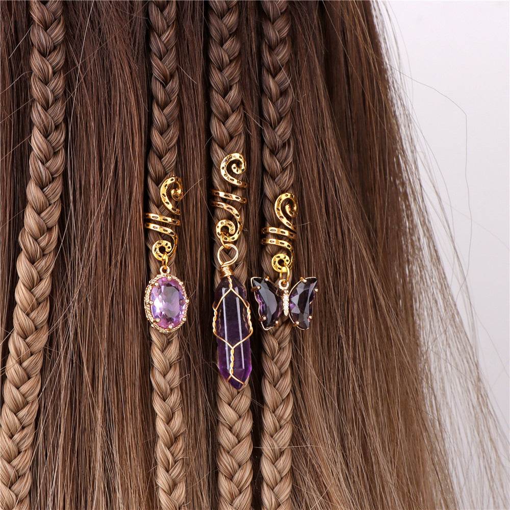 Buycenter Dreadlocks Headdress Set - Colorful Stone Bead Accessories - Buy Center