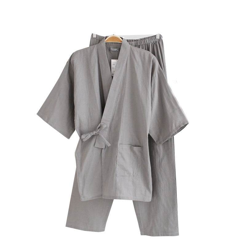 Comfortable Men's Cotton Kimono Pajamas - Breathable & Loose Design - Buy Center