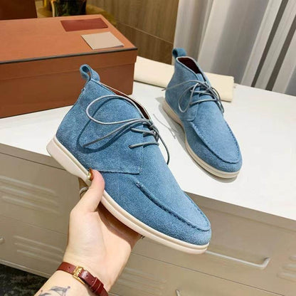 Men's Ankle Lace-up Flat Pumps - Stylish Mid-top Casual Boots 2025 - Buy Center