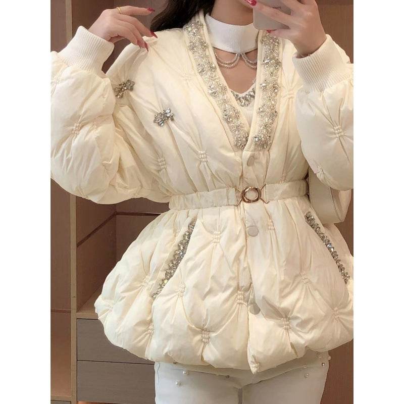 Buycenter V Neck Down Jacket Coat for Women - Stylish & Warm Trench - Buy Center