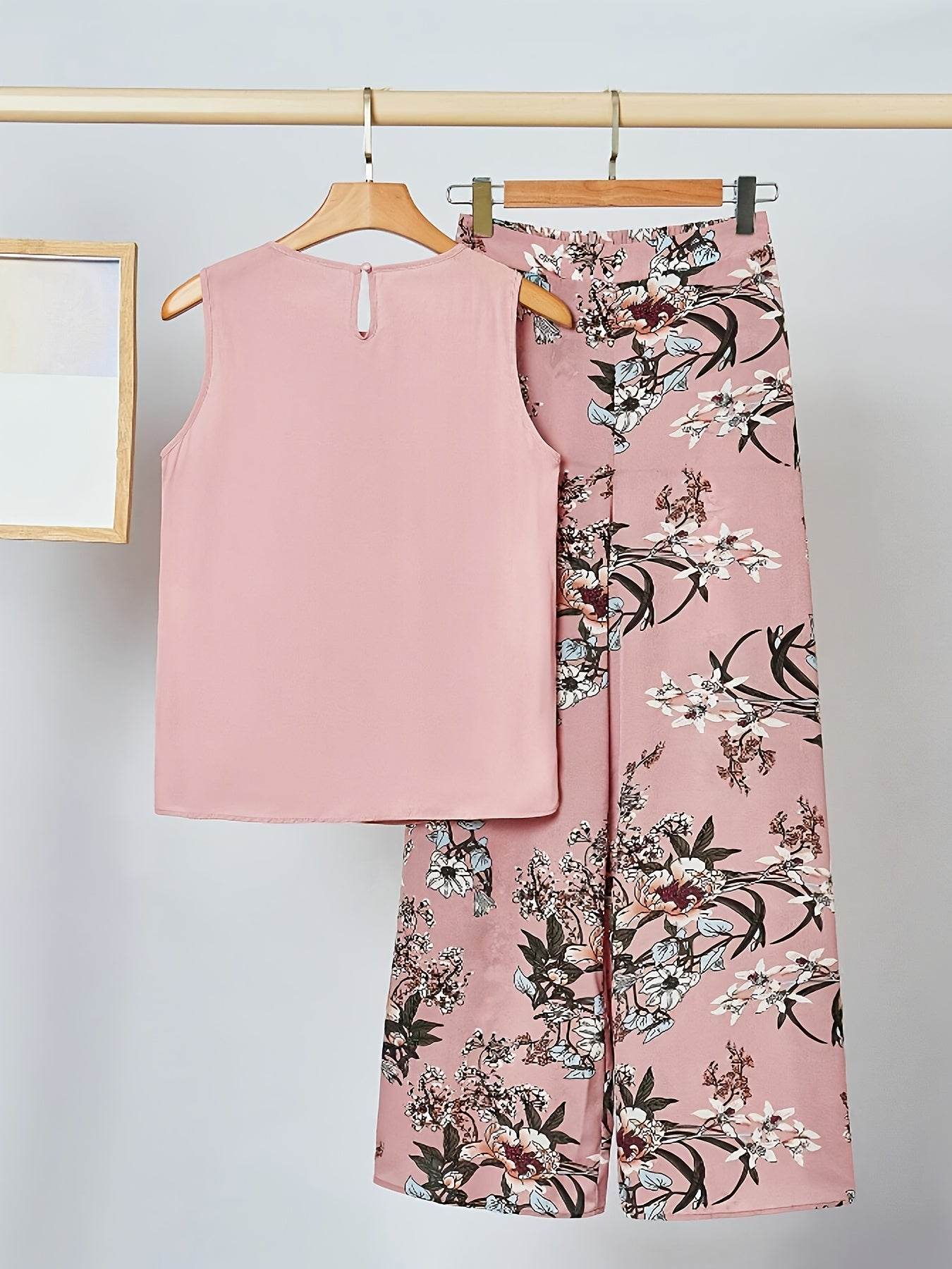 Elegant Sleeveless Top & Wide Leg Pants Set - Spring/Summer Fashion - Buy Center