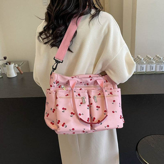Stylish Printed Cherry Women's Messenger Bag - Fashionable Daily Use - Buy Center