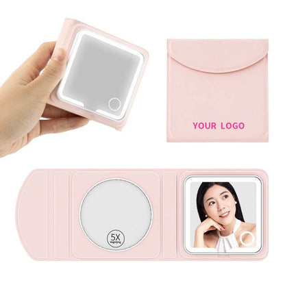 PU Bifold Mirror Powder - Essential Face Skin Care Tool for Glam - Buy Center