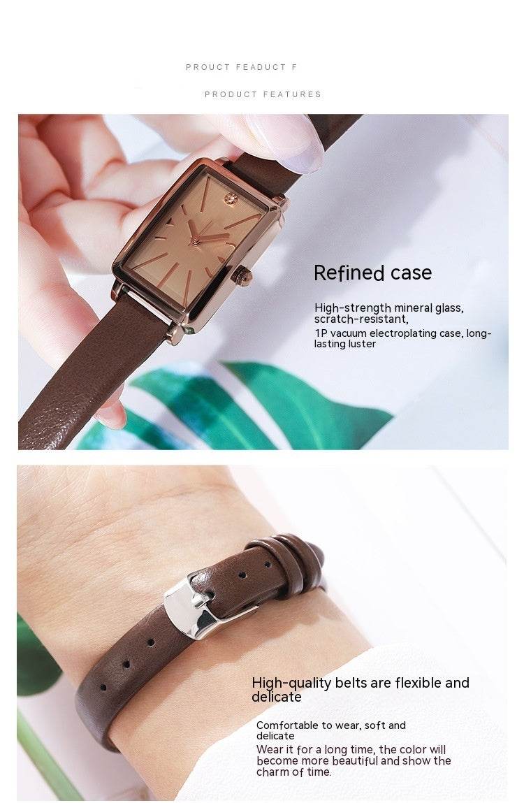 Retro Square Plate Women's Watch - Trendy Bracelet in 5 Stylish Colors - Buy Center