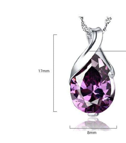 Buycenter Sweet Purple Crystal Necklace - Angel Tears Pendant for Women - Buy Center