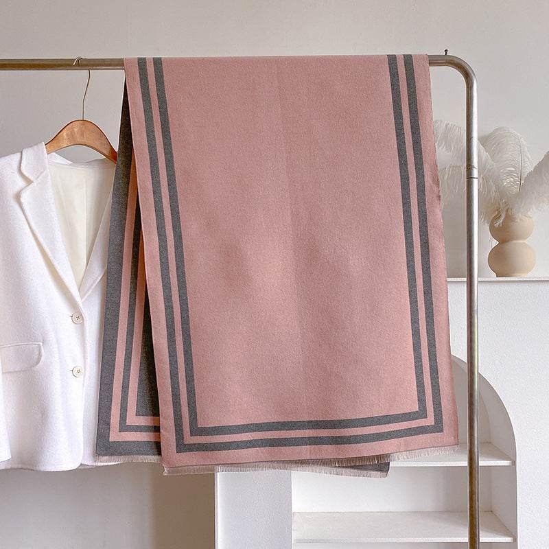 Thickened Warm Women's Scarf - Geometric Jacquard Design for Winter Style - Buy Center