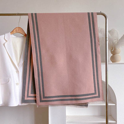 Thickened Warm Women's Scarf - Geometric Jacquard Design for Winter Style - Buy Center