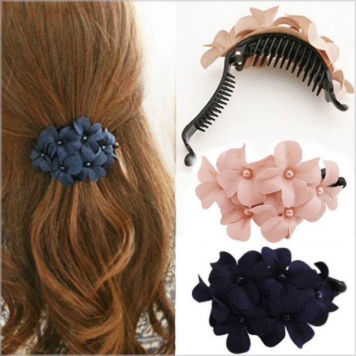 Vintage Handmade Flower Hair Accessories - Six Stylish Fabric Pins for Women - Buy Center