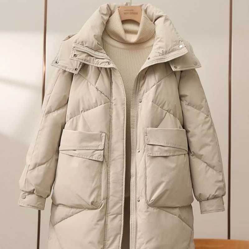 Buycenter Women's Mid-Length Cotton-Padded Coat - Plus Size & Warm - Buy Center