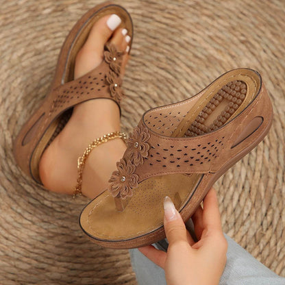 Buycenter Casual Wedge Flip-Flops - Stylish Beach Shoes for Women - Buy Center