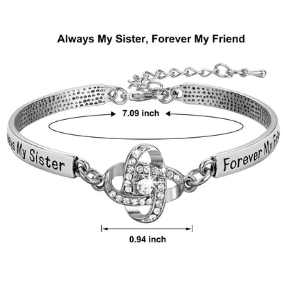 Buy Center Sisters Friendship Silver Bracelet - Exquisite Gift for Sisters - Buy Center
