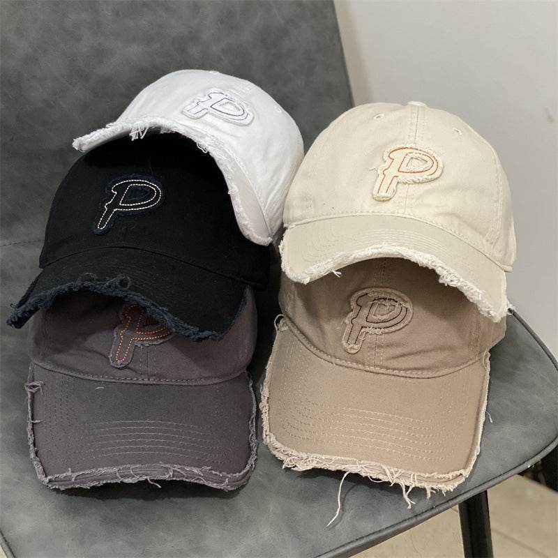 Buycenter Edged P Letter Baseball Cap - Soft, Stylish for Couples - Buy Center