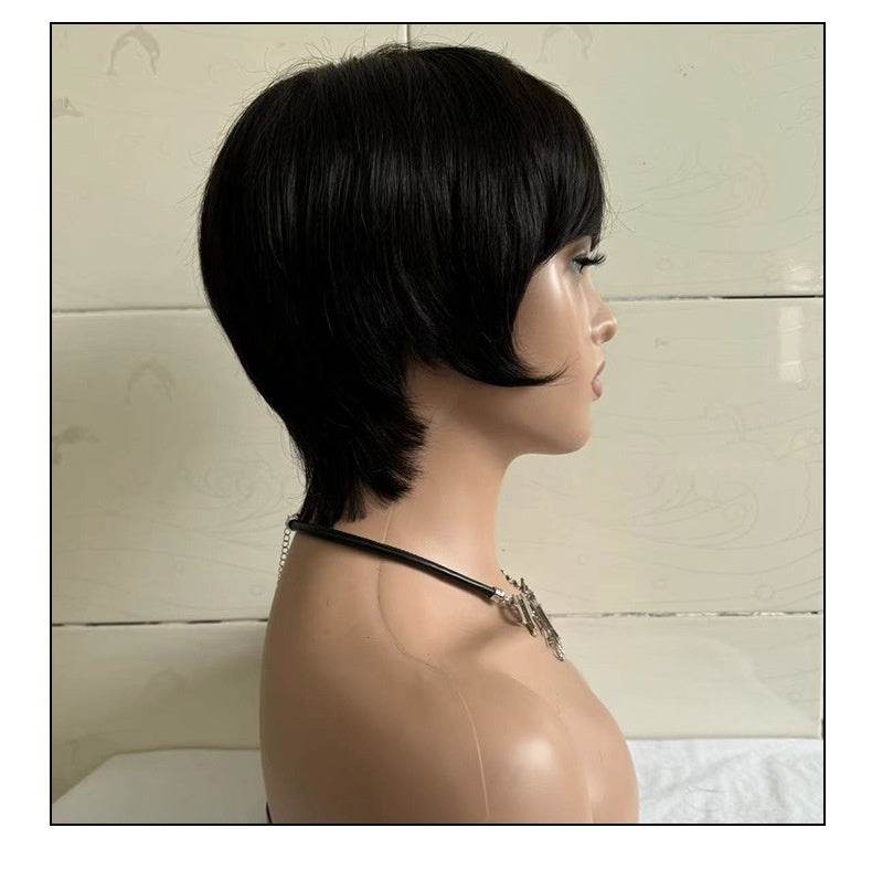 Short Straight Wig for Women - 100% Real Human Hair, Stylish Design - Buy Center