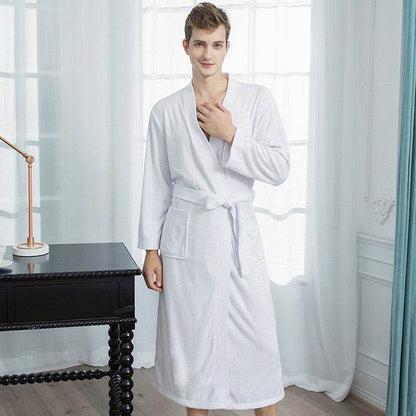 Japanese & Korean Men's Bathrobe - Stylish Towel Cloth for All Seasons - Buy Center