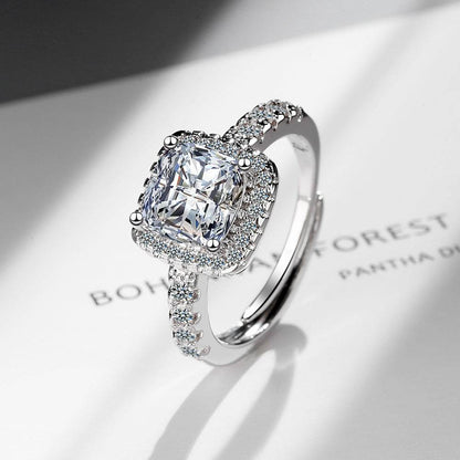 Adjustable Square Zirconium Diamond Ring - Stylish Copper Geometry 2025 - Buy Center