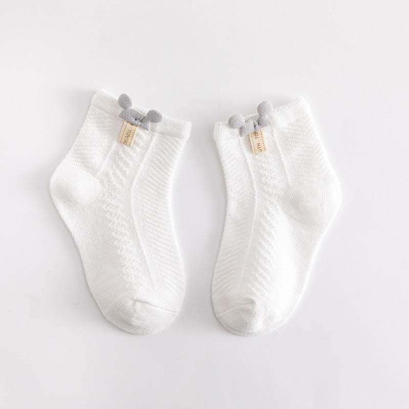 Cute Breathable Mesh Baby Socks - Thin Cotton, Striped & Cartoon Designs - Buy Center