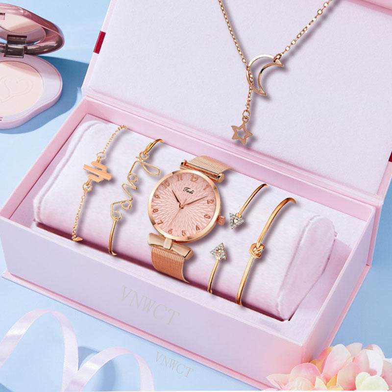 Buy Center Women’s Casual Gift Set - Stylish Quartz Watch & Bracelet - Buy Center