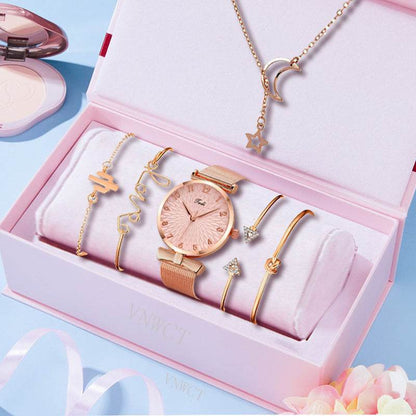 Buy Center Women’s Casual Gift Set - Stylish Quartz Watch & Bracelet - Buy Center