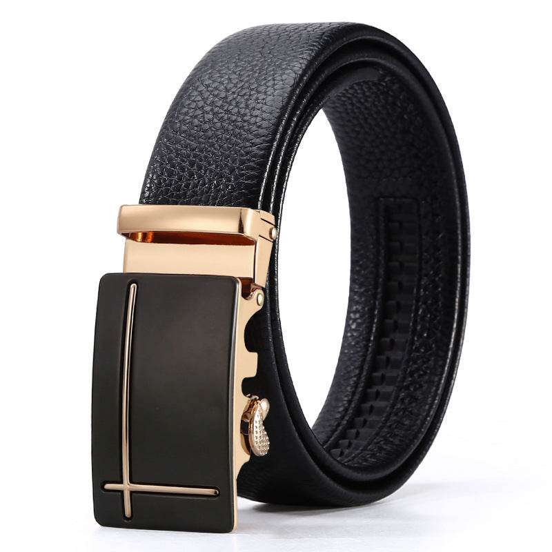 Men's Automatic Leather Buckle Belt - Premium Stylish Business Accessory - Buy Center