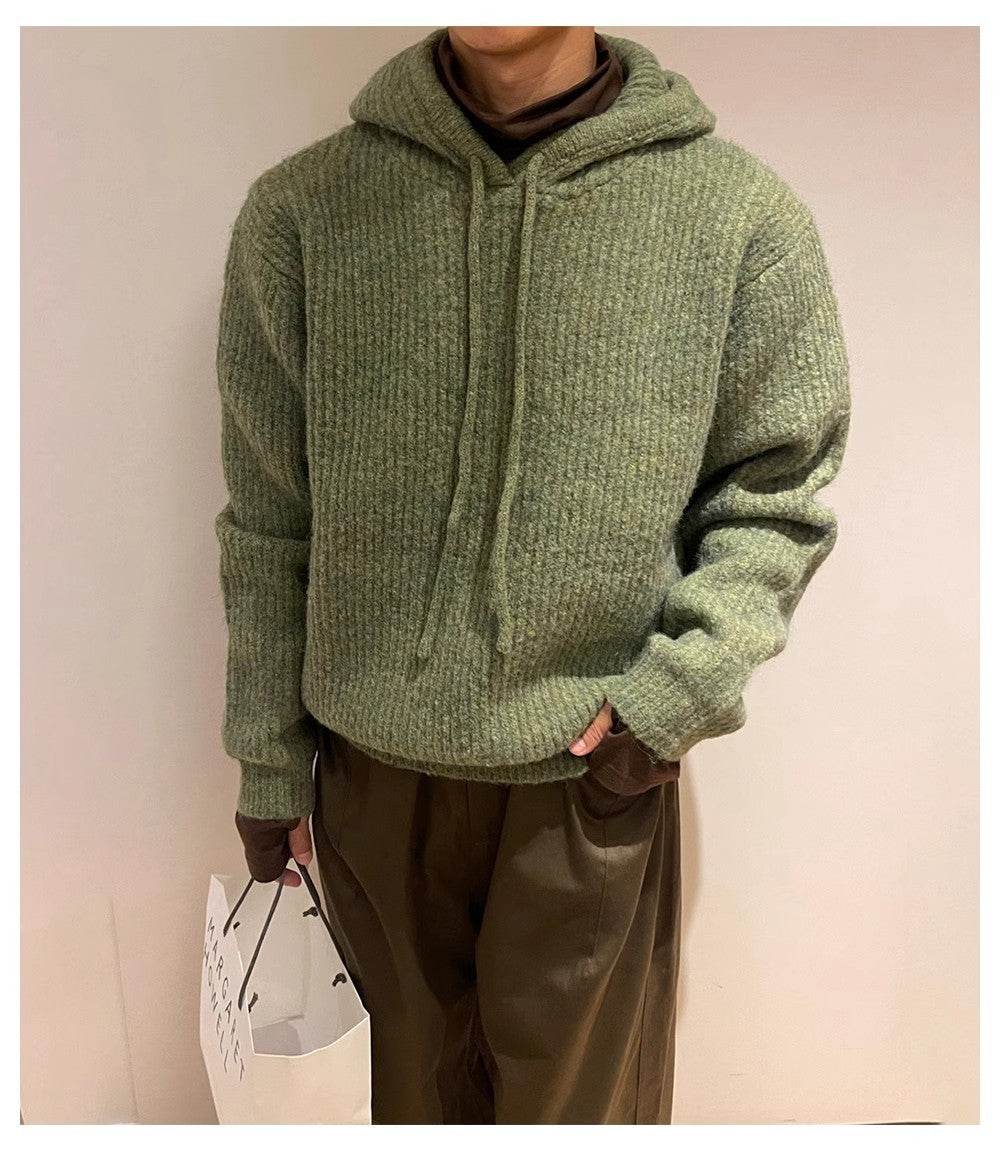 Slouchy Thick Fluffy Sweater Jacket - Korean Style for Men 2025 - Buy Center