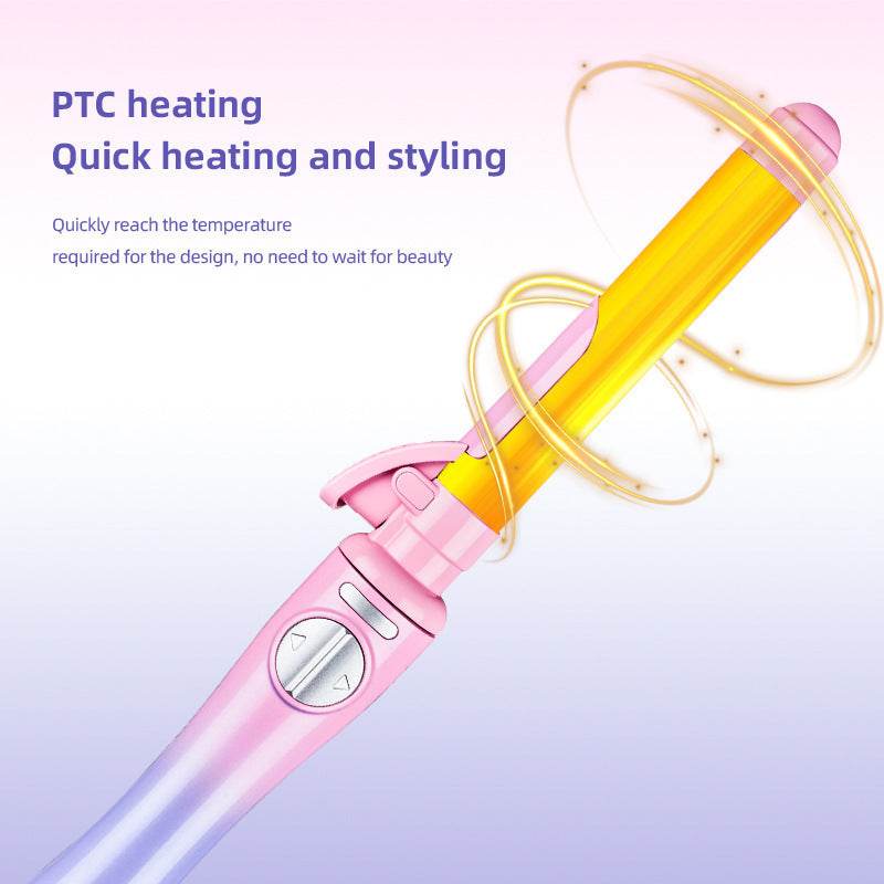 Gradient Temperature Adjustable Curling Iron - Stylish 25mm Pink Purple Tool - Buy Center