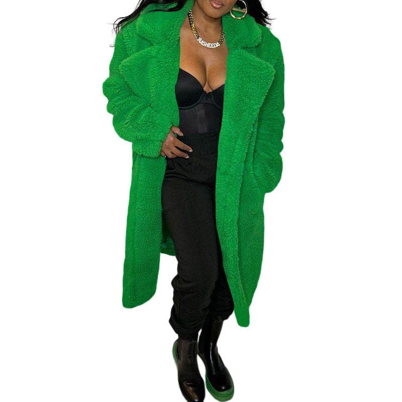 Buycenter Women's Lapel Trench Coat - Long Sleeve Fashion Outerwear - Buy Center