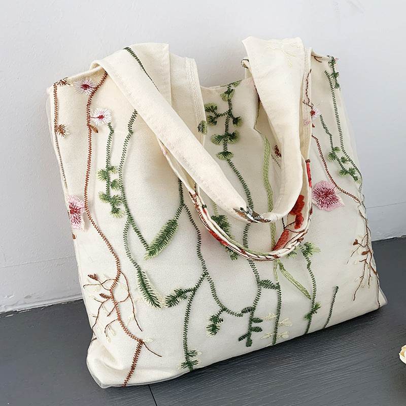 Buycenter Embroidered Canvas Bag - Stylish Holiday Schoolbag - Buy Center