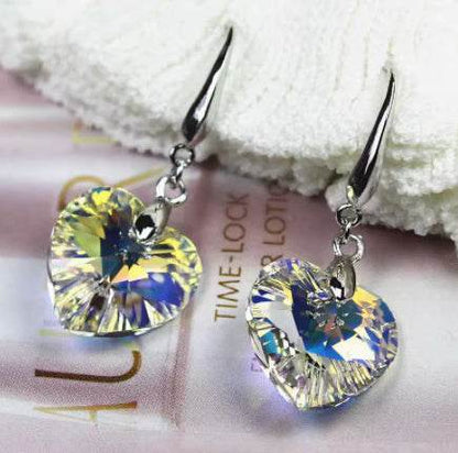 Love Earrings in 925 Silver - Elegant Blue & White for Women - Buy Center