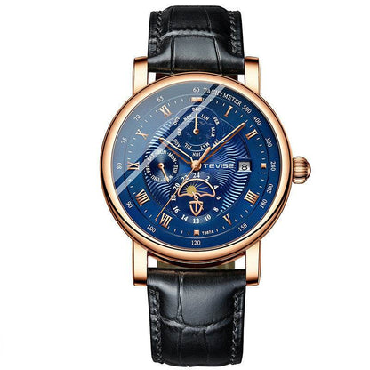 Automatic Mechanical Men's Tourbillon Watch - Premium Leather & Glass - Buy Center