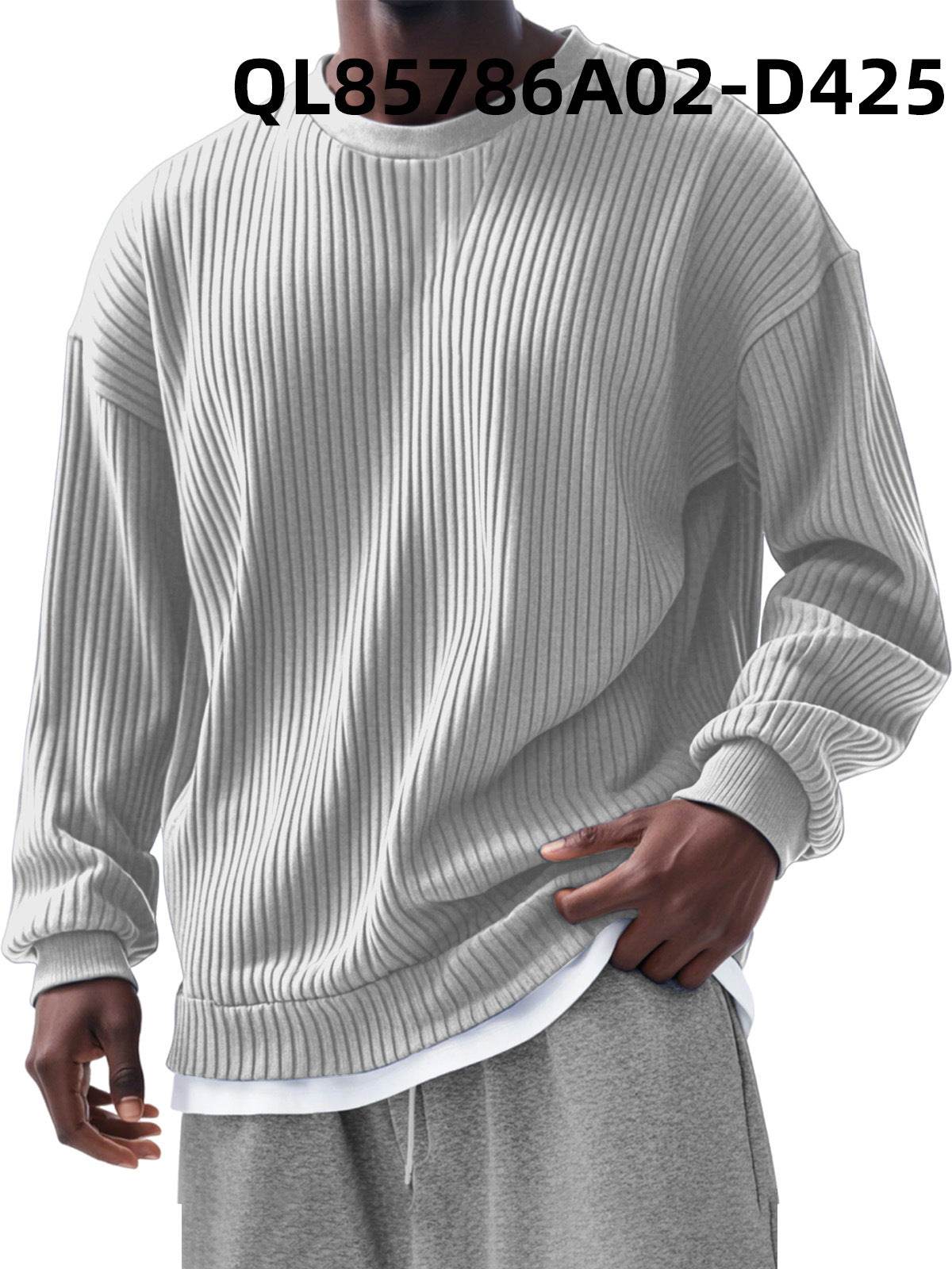 Buycenter Men's Trendy Long Sleeve Round Neck Top - Slim Fit Cardigan - Buy Center