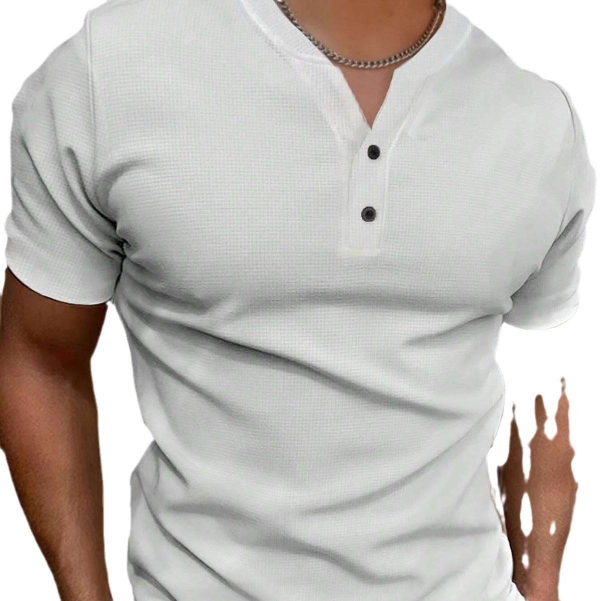Summer V-Collar Short Sleeve Coat - Stylish Casual Wear for Men - Buy Center