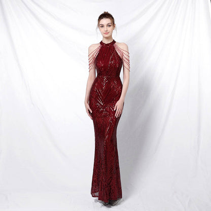Buycenter Backless Evening Dress - Sequined Party Dress for Women - Buy Center