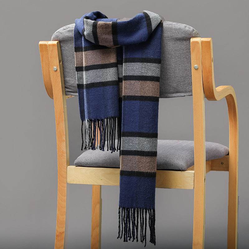 British Plaid Cashmere Scarf - Stylish Tassels, Perfect for Couples & Families - Buy Center