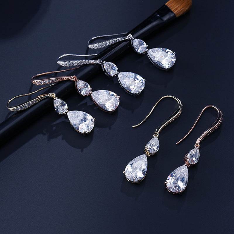 Buycenter RAKOL Water Drop Zircon Earrings - Simple & Elegant for All Occasions - Buy Center
