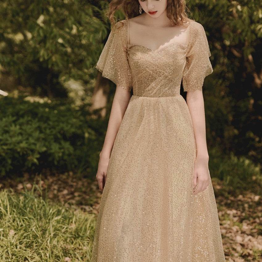Buycenter Mid-Length Bridesmaid Skirt - Elegant Champagne Gold Design - Buy Center